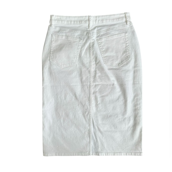 NWT LOFT White Denim Pencil Skirt Size 6 Midi Slit - Picture 5 of 5